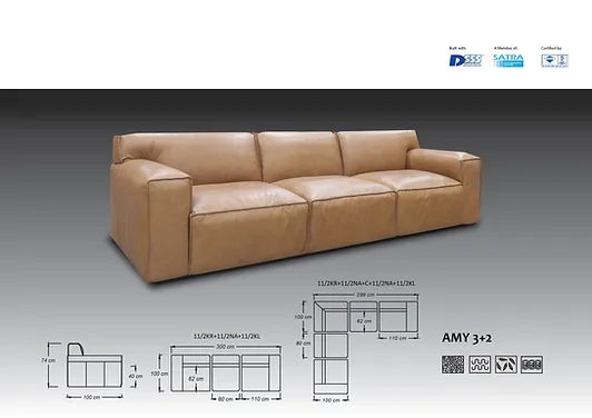 Amy 3+2 Vintage Leather